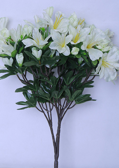 silk azalea flowers white
