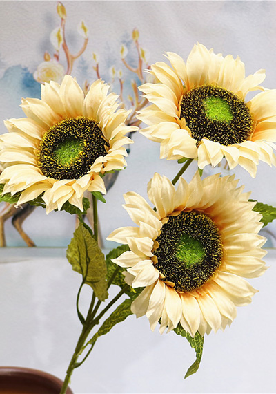 :artificial white sunflowers