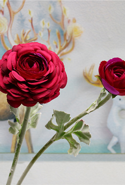 artificial burgundy ranunculus