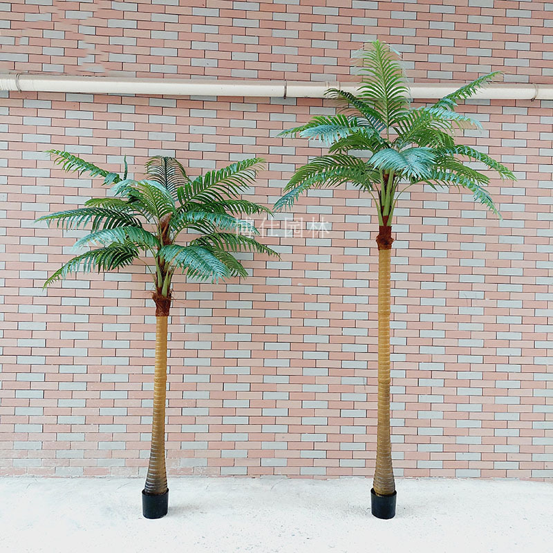 large artificial palm trees